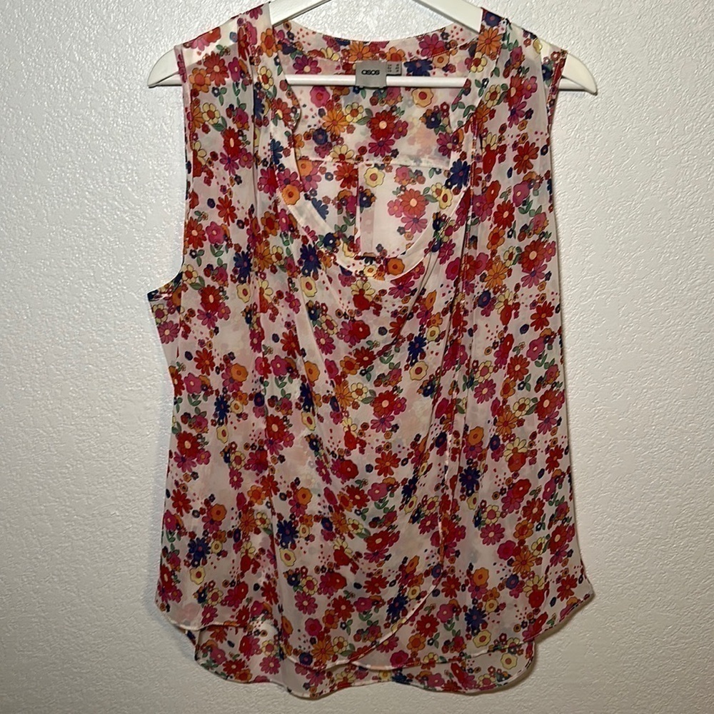 ASOS Groovy Flower Power Sleeveless Blouse